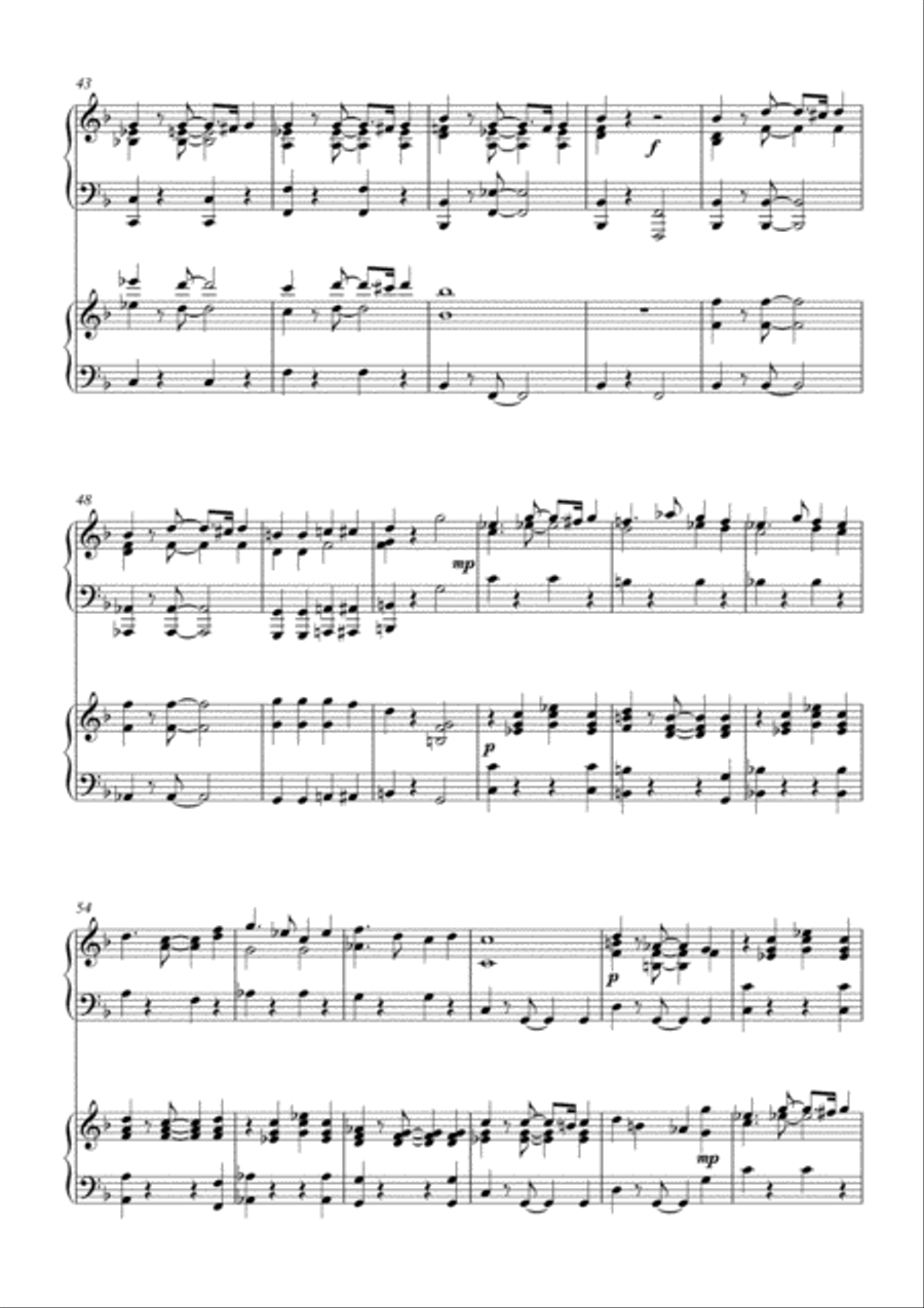 Little Town of Bethlehem Charleston, fun carol variations for 2 pianos 4 hands 2 Pianos, 4-Hands scores gallery preview page 5