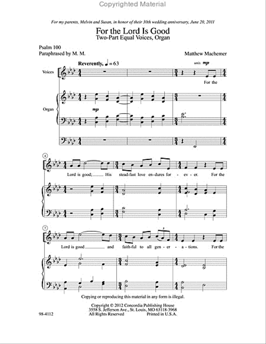 For the Lord Is Good 2-Part scores gallery preview page 2