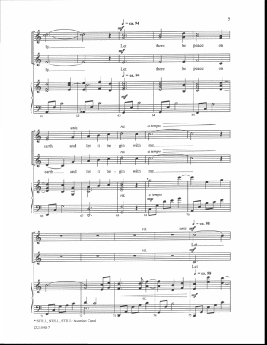 Let There Be Peace on Earth - SSAA SSAA scores gallery preview page 6