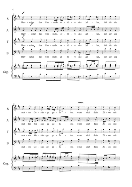 HERRSCHER DES HIMMEL - from Christmas Oratorio, BWV 248 - For SATB Choir and Piano/Organ image number null