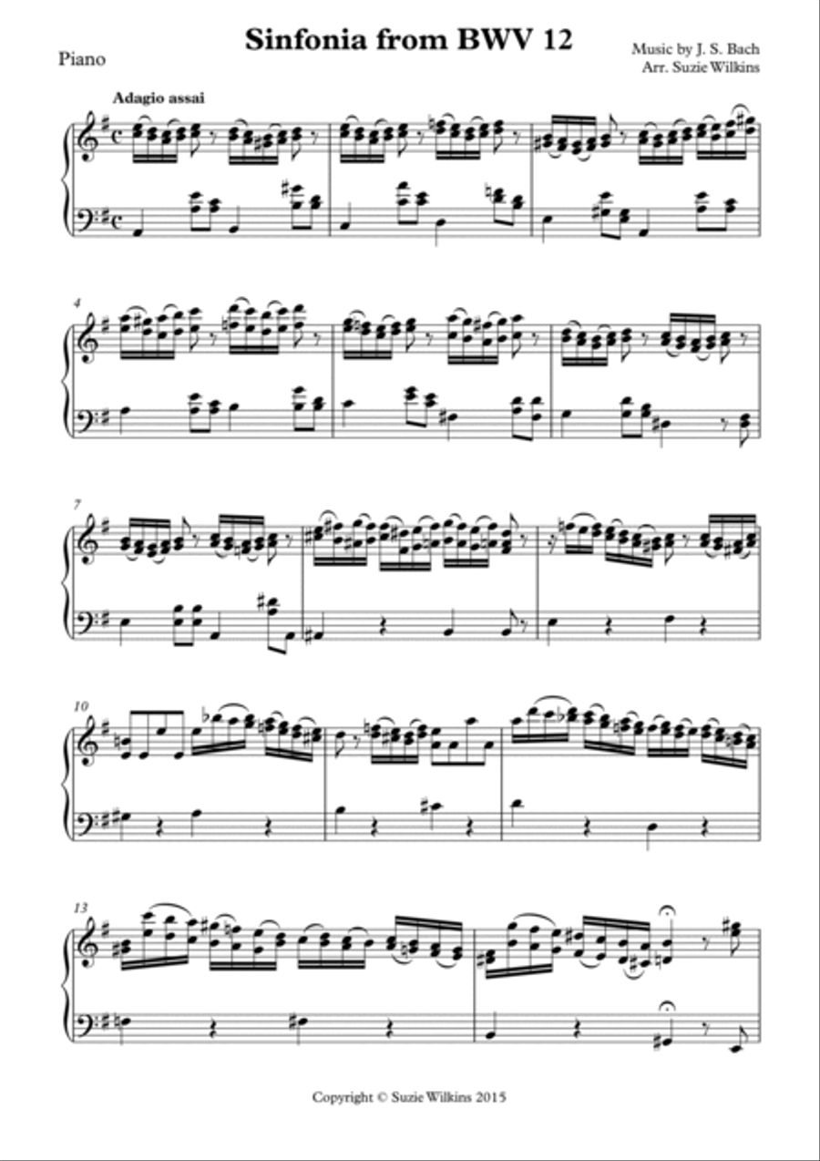 Sinfonia from Weinen, Klagen, Sorgen, Zagen (BWV 12) Woodwind Duet scores gallery preview page 3