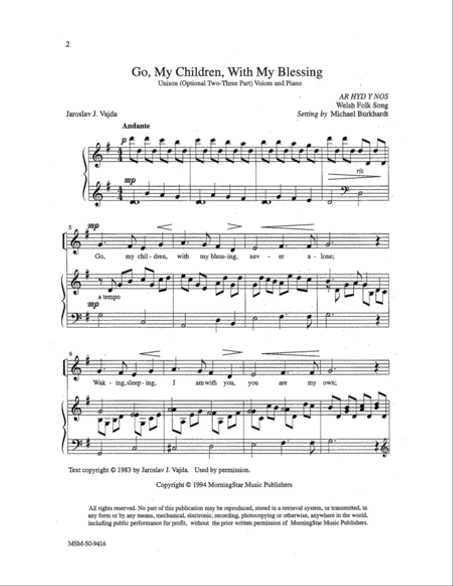 Go, My Children, with My Blessing SSA scores gallery preview page 2