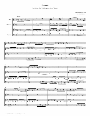 Prelude 18 from Well-Tempered Clavier, Book 1 (Woodwind Quartet)