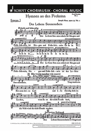 Hymnen An Der Frohsinn No. 1
