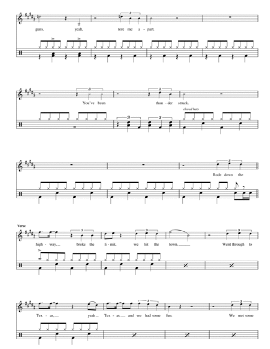 Thunderstruck Drum Set scores gallery preview page 3