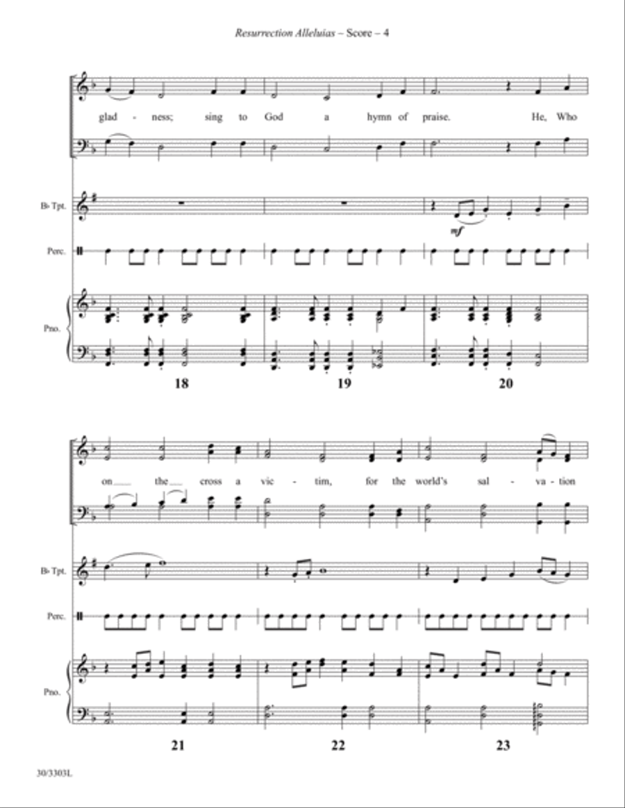 Resurrection Alleluias - Trumpet and Hand Drum Score and Parts Choir scores gallery preview page 7