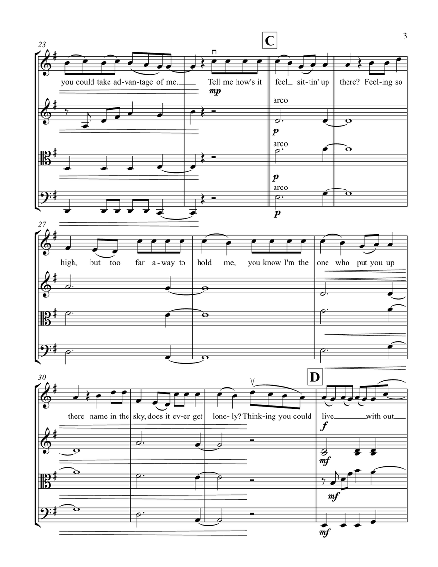 Without Me String Quartet scores gallery preview page 3