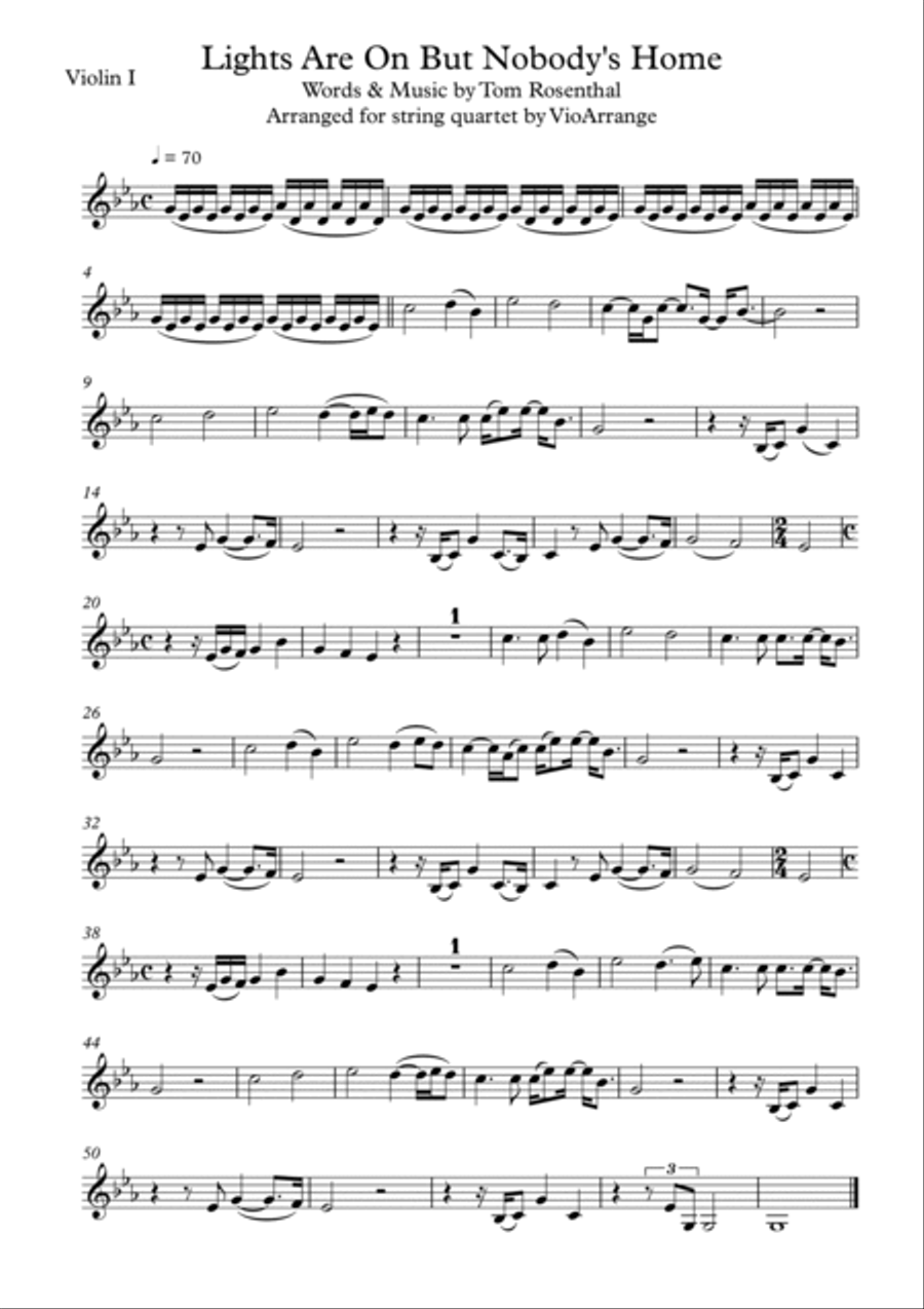 Lights Are On But Nobody's Home String Quartet scores gallery preview page 5
