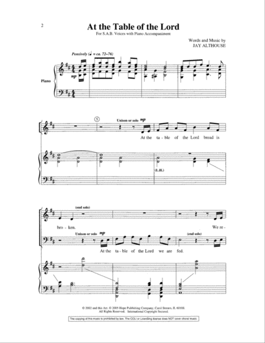 At the Table of the Lord 3-Part scores gallery preview page 2