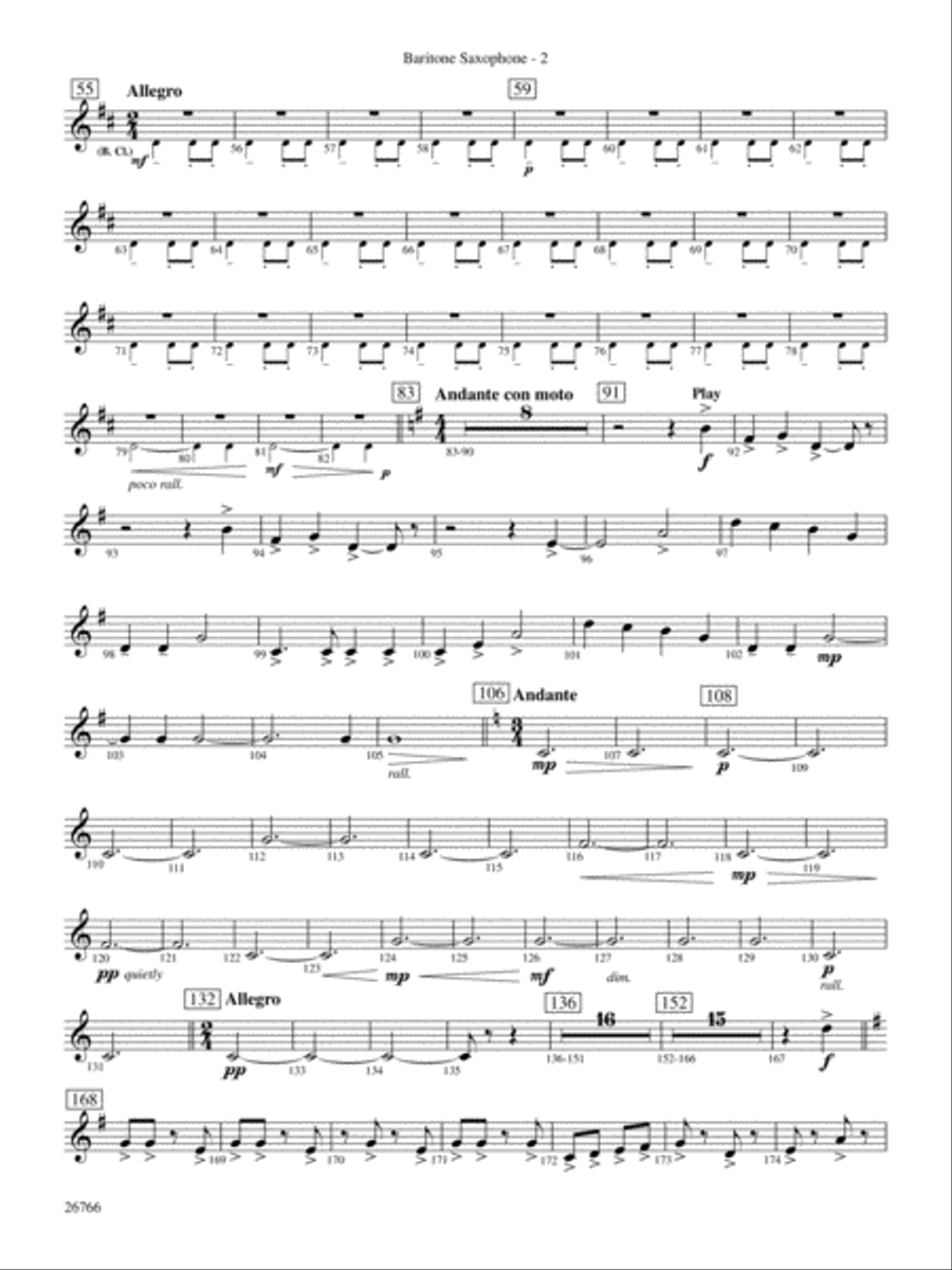 A Christmas Festival: E-flat Baritone Saxophone Concert Band scores gallery preview page 2