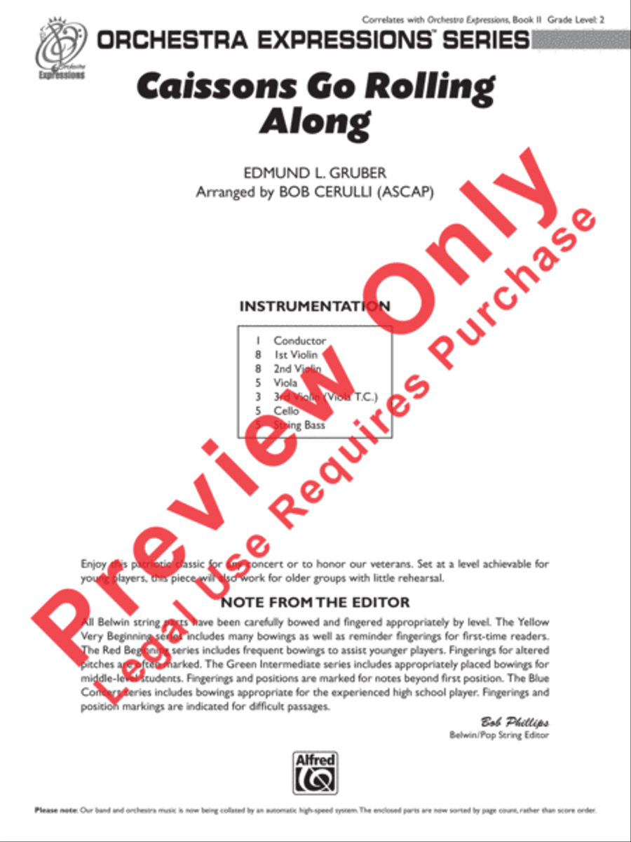 Caissons Go Rolling Along Caissons Go Rolling Along String Orchestra scores gallery preview page 2
