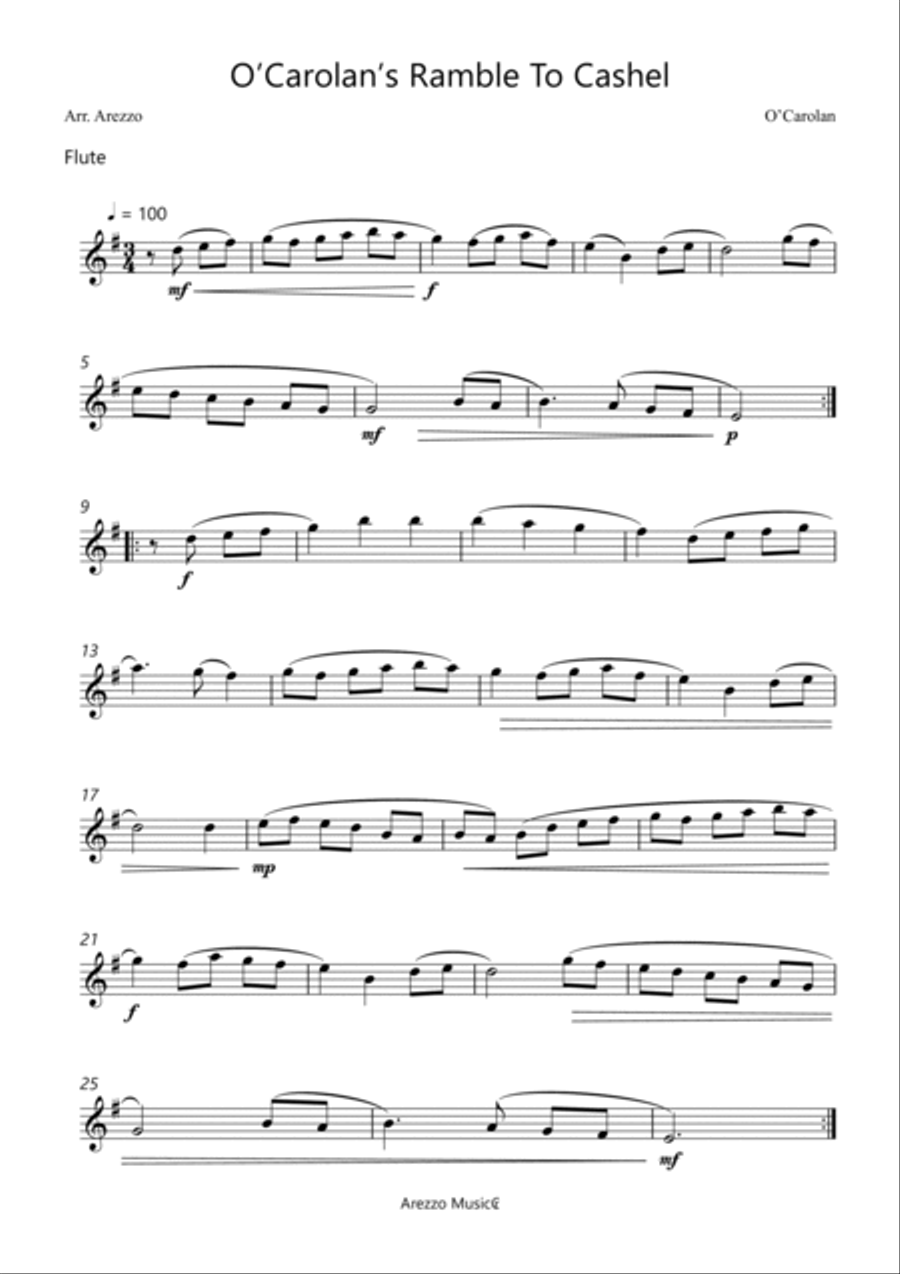O’Carolan’s Ramble To Cashel - Flute and Cello Arrangement Chamber Music scores gallery preview page 2