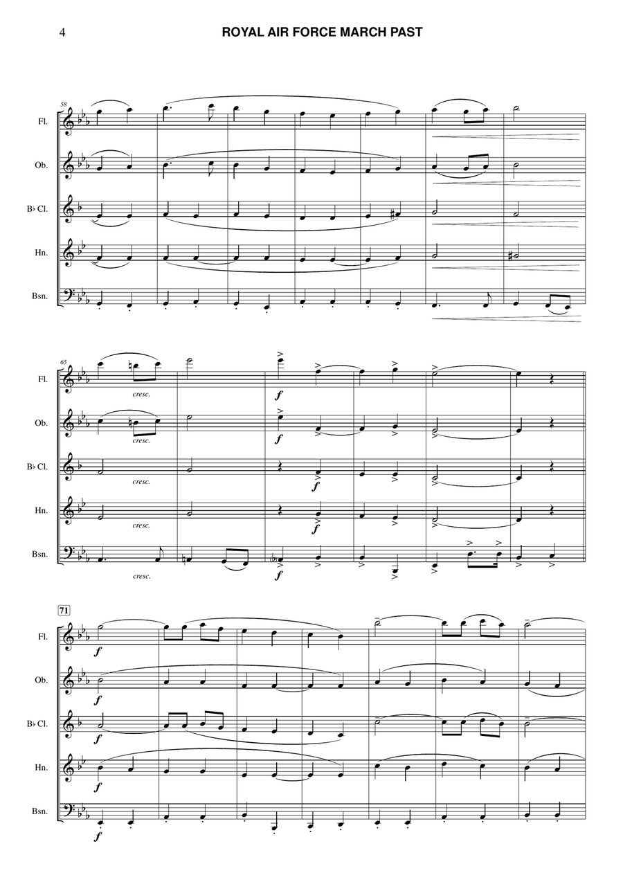 Royal Air Force March Past Woodwind Quintet scores gallery preview page 4