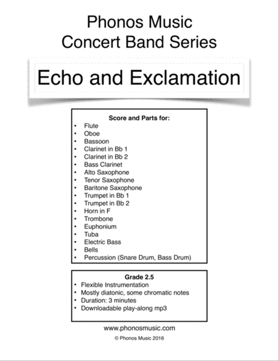Echo and Exclamation Concert Band scores gallery preview page 1