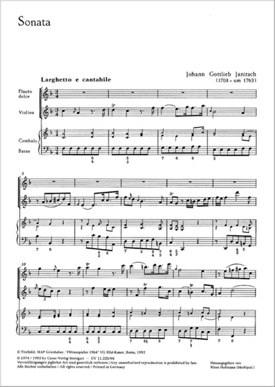 Sonata in F major Recorder scores gallery preview page 2