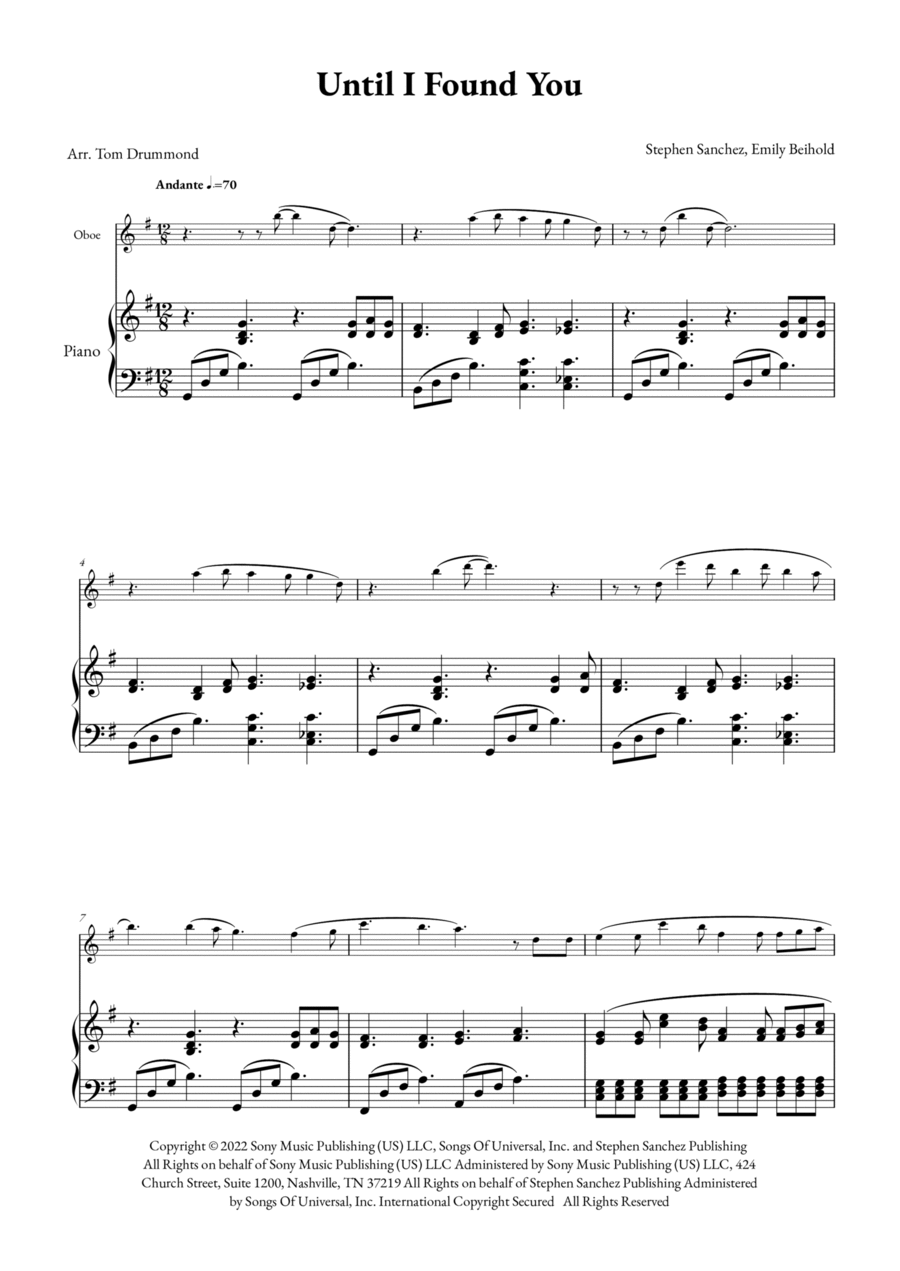 Until I Found You Piano scores gallery preview page 1