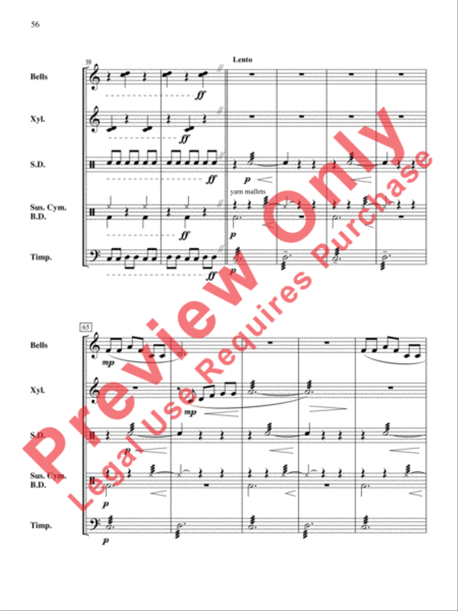 The Anthony J. Cirone Intermediate Percussion Ensemble Collection Percussion Ensemble scores gallery preview page 57