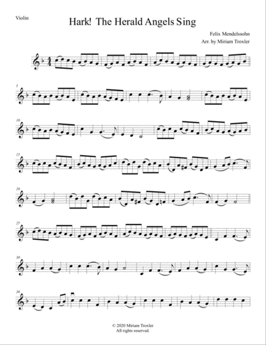 Traditional Christmas Carols for Solo Violin Violin Solo scores gallery preview page 5