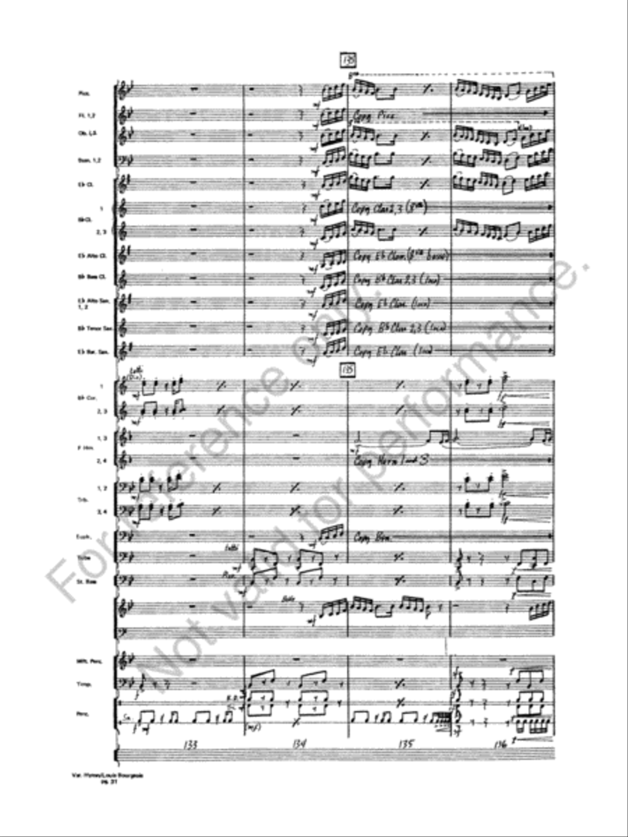 Variations On A Hymn By Louis Bourgeois Concert Band scores gallery preview page 32