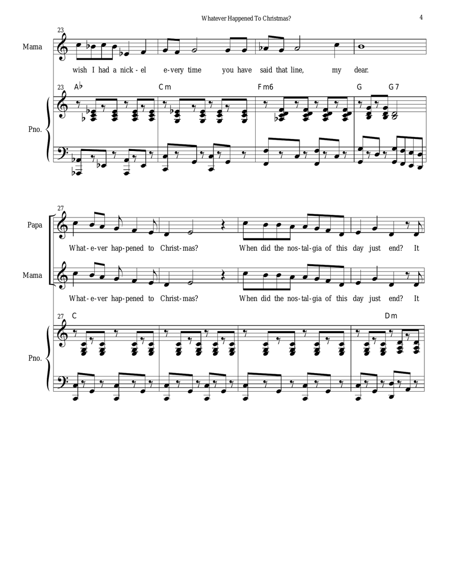 Whatever Happened To Christmas? Piano scores gallery preview page 4