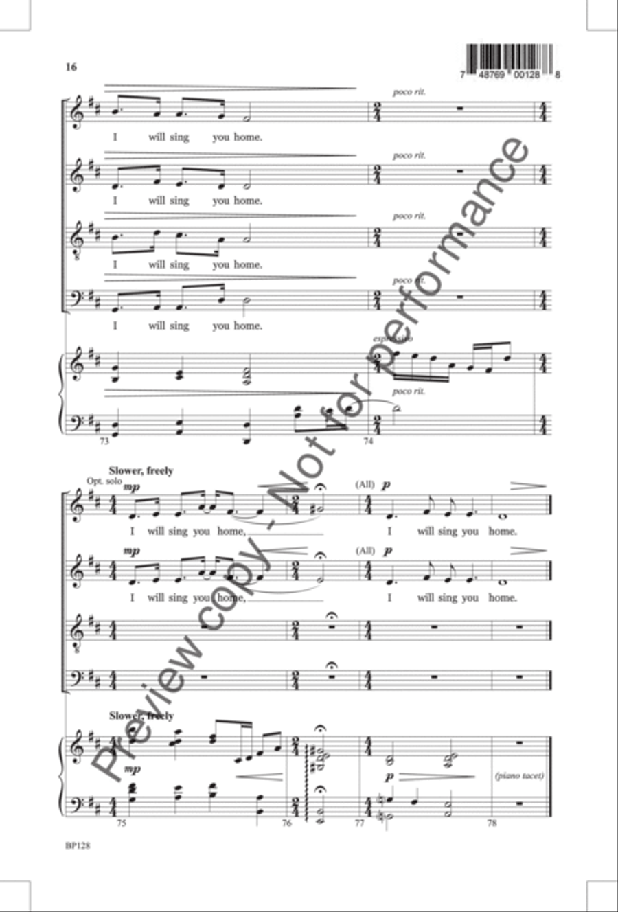 Sing You Home 4-Part scores gallery preview page 17