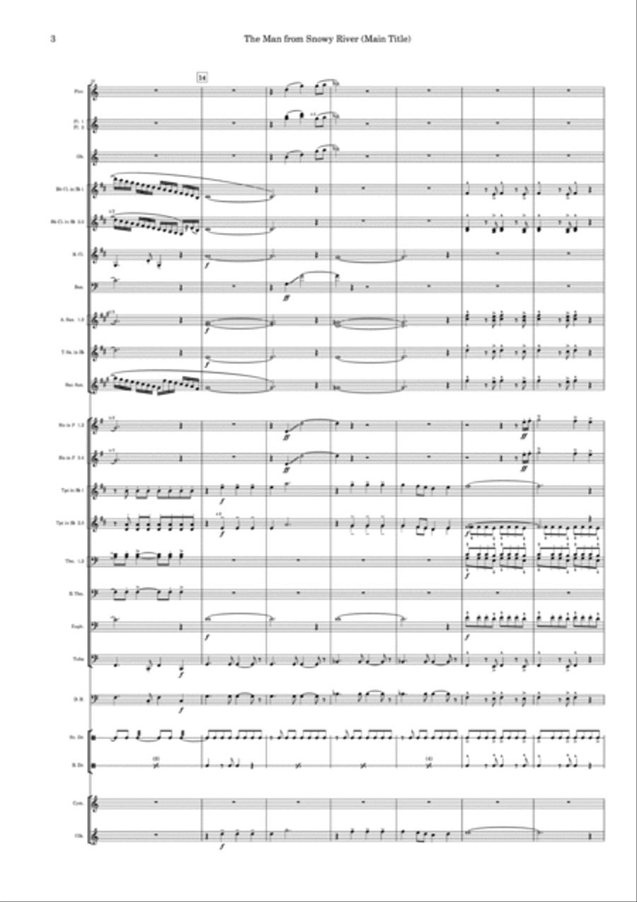 The Man From Snowy River (main Title Theme) - Score Only Concert Band scores gallery preview page 4