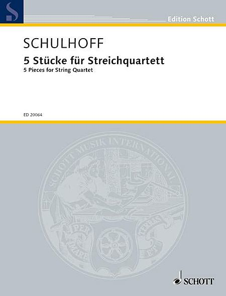 Five (5) Pieces For String Quartet Score And Parts