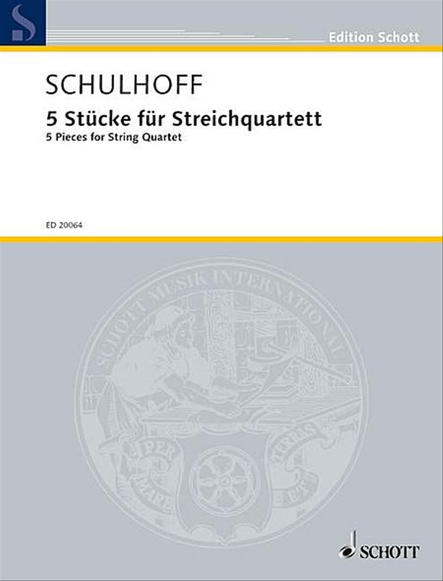 Five (5) Pieces For String Quartet Score And Parts