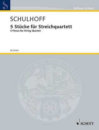 Book cover for Five (5) Pieces For String Quartet Score And Parts