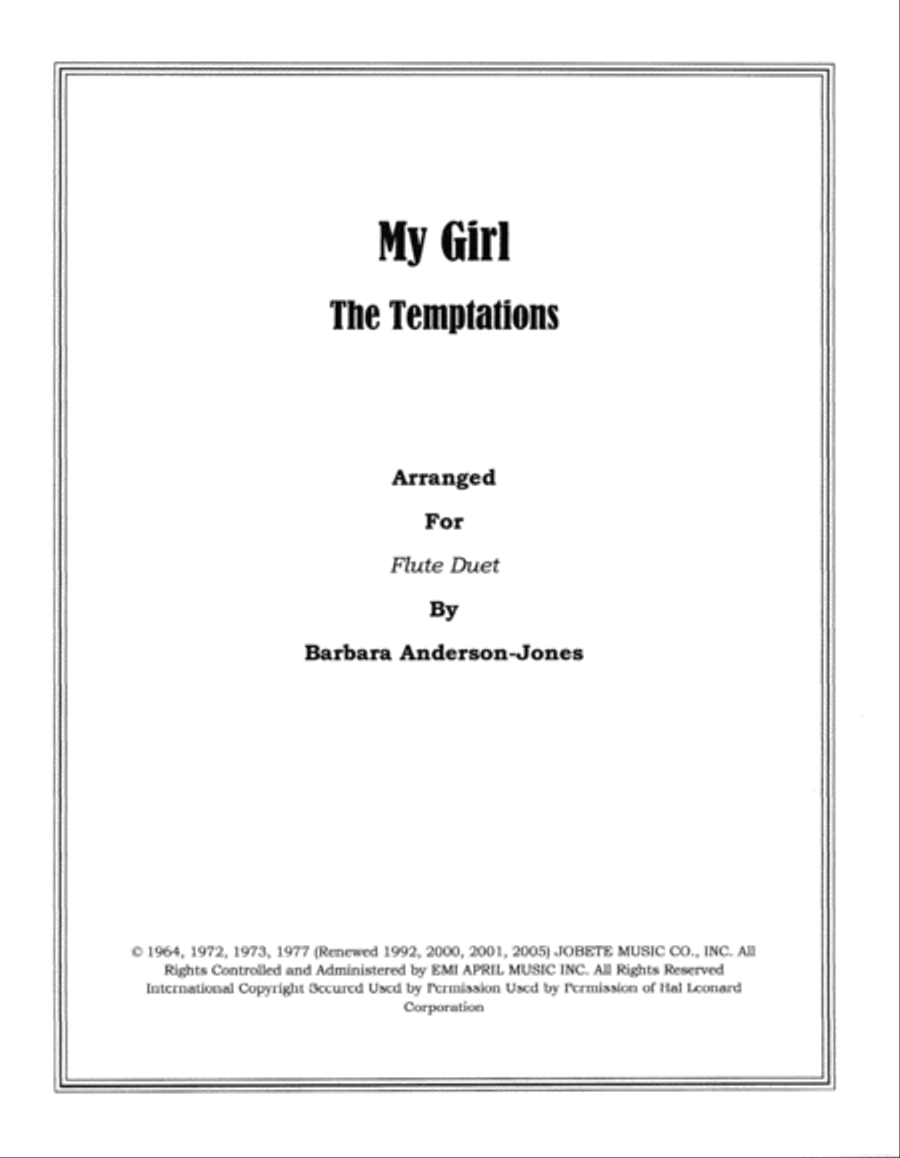 My Girl My Girl Flute Duet scores gallery preview page 1