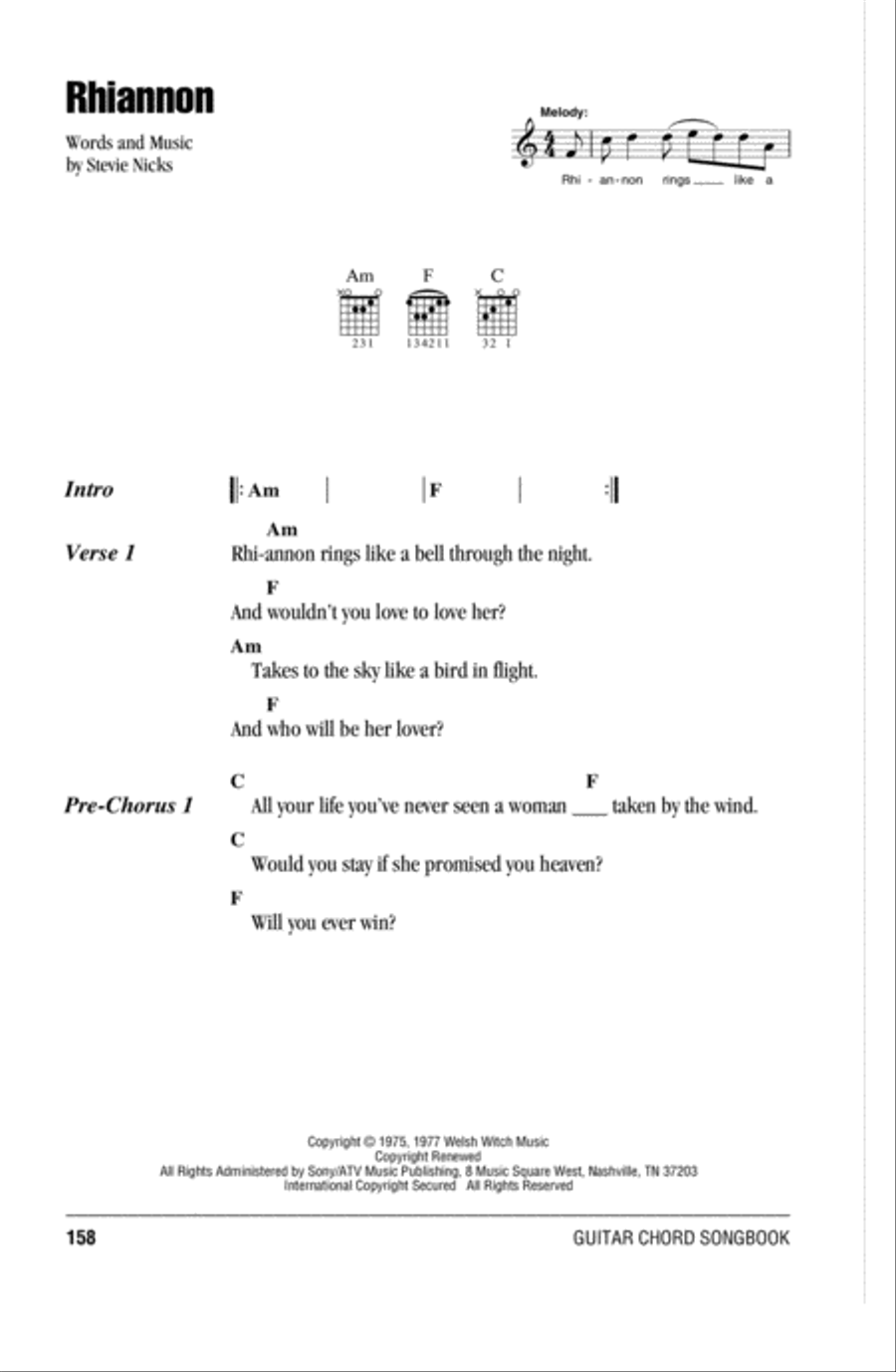 Rhiannon Rhiannon Acoustic Guitar scores gallery preview page 1