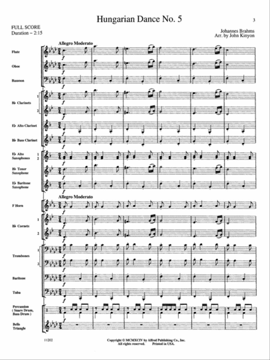 Hungarian Dance No. 5: Score Concert Band scores gallery preview page 3