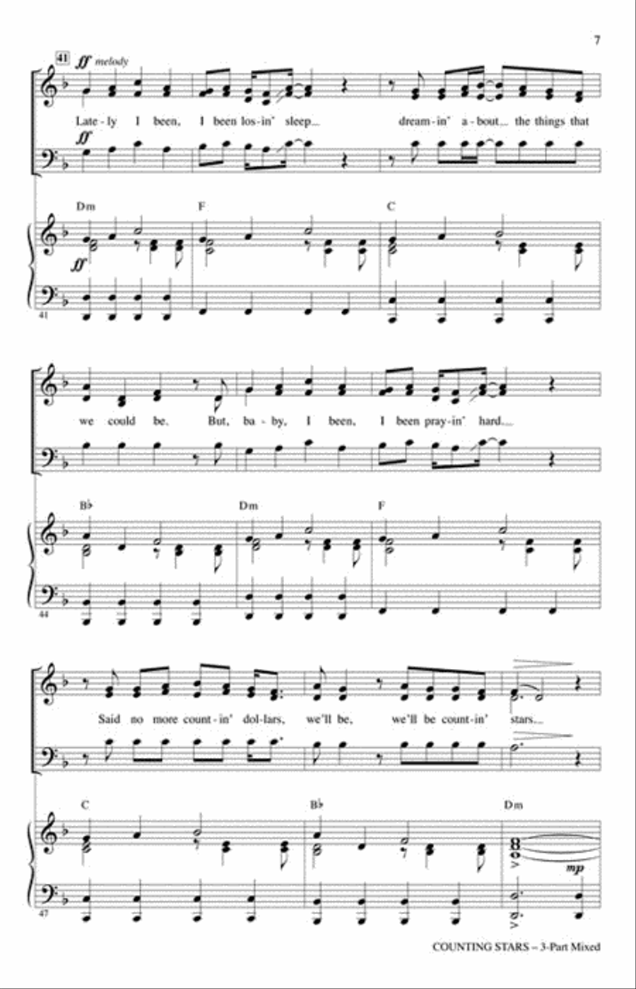 Counting Stars Counting Stars 3-Part scores gallery preview page 4