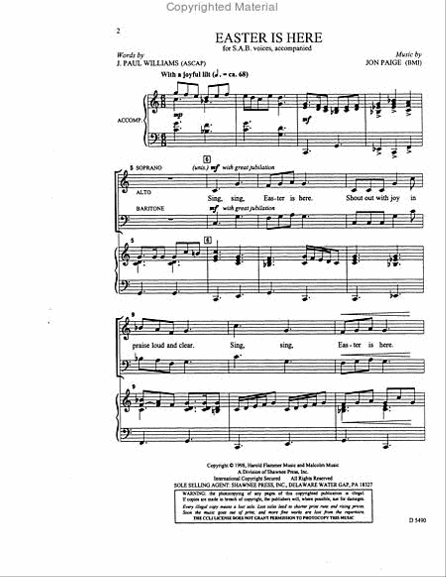 Easter Is Here 3-Part scores gallery preview page 2