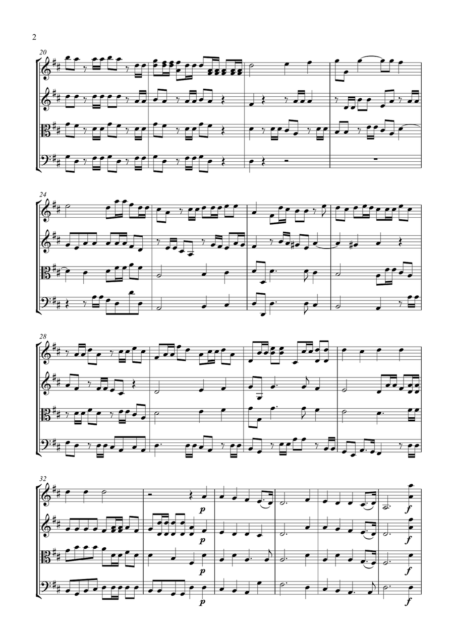 Hallelujah Chorus for String Quartet String Quartet scores gallery preview page 2