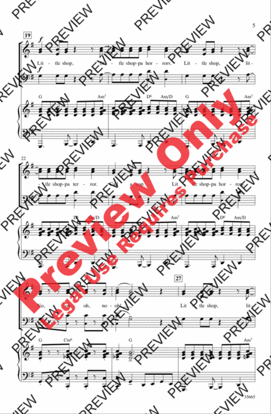 Little Shop of Horrors 3-Part scores gallery preview page 4