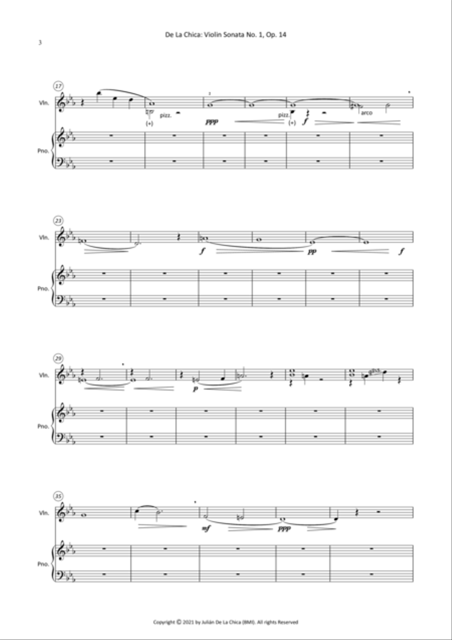 De La Chica: Violin Sonata, No. 1, Op. 14 String Duet scores gallery preview page 5