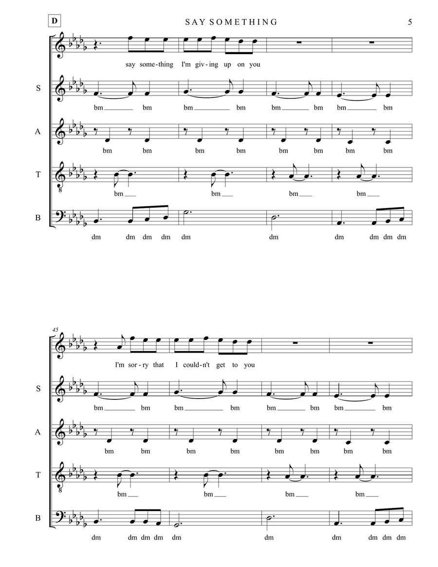 Say Something Say Something 4-Part scores gallery preview page 5