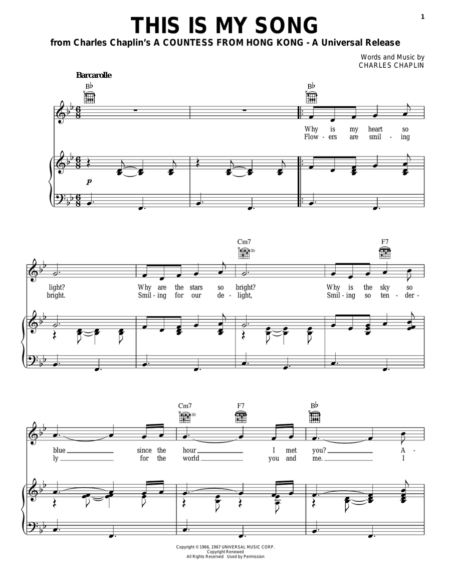 This Is My Song Piano, Vocal, Guitar scores gallery preview page 1