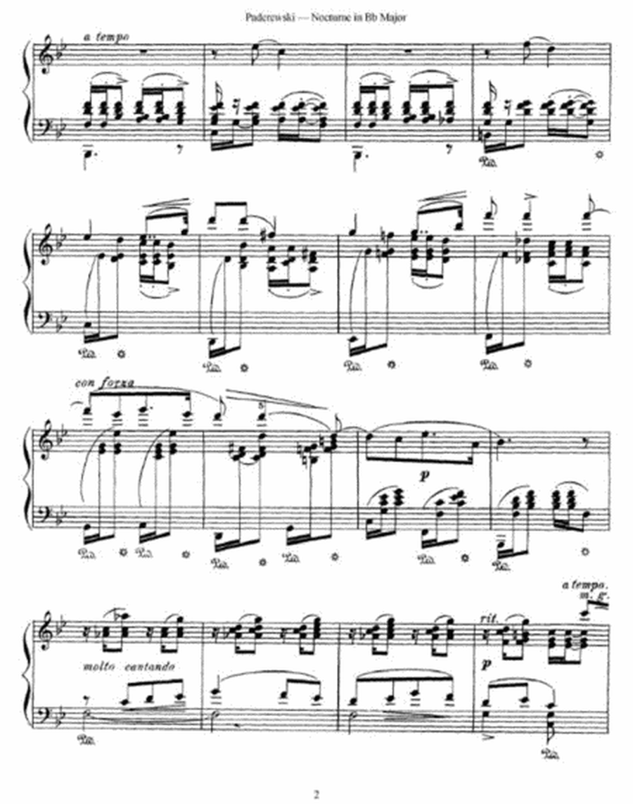 Ignacy Jan Paderewsky - Nocturne in Bb Major