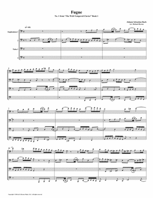 Fugue 01 from Well-Tempered Clavier, Book 1 (Euphonium-Tuba Quartet)