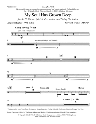 My Soul Has Grown Deep: from I've Known Rivers (String Orchestra/Percussion Parts)