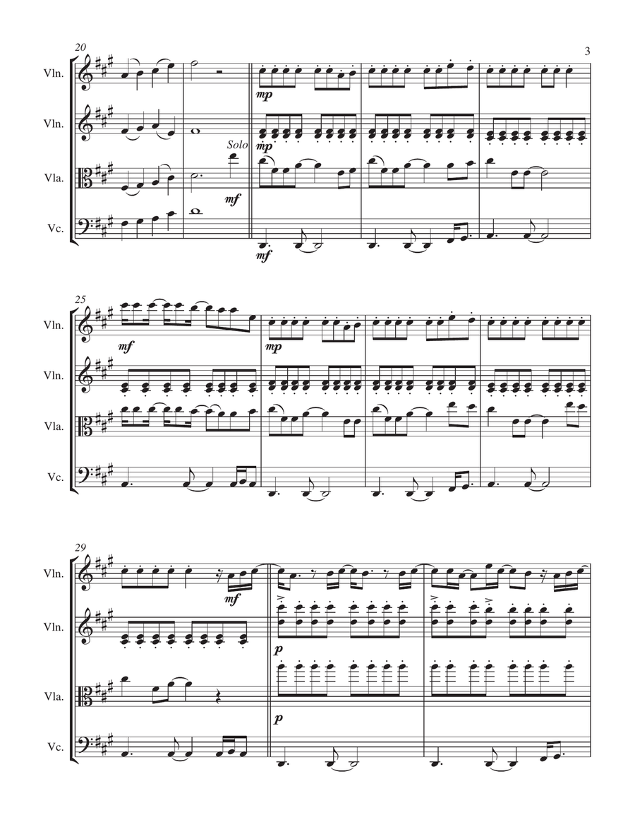 Slow It Down String Quartet scores gallery preview page 3