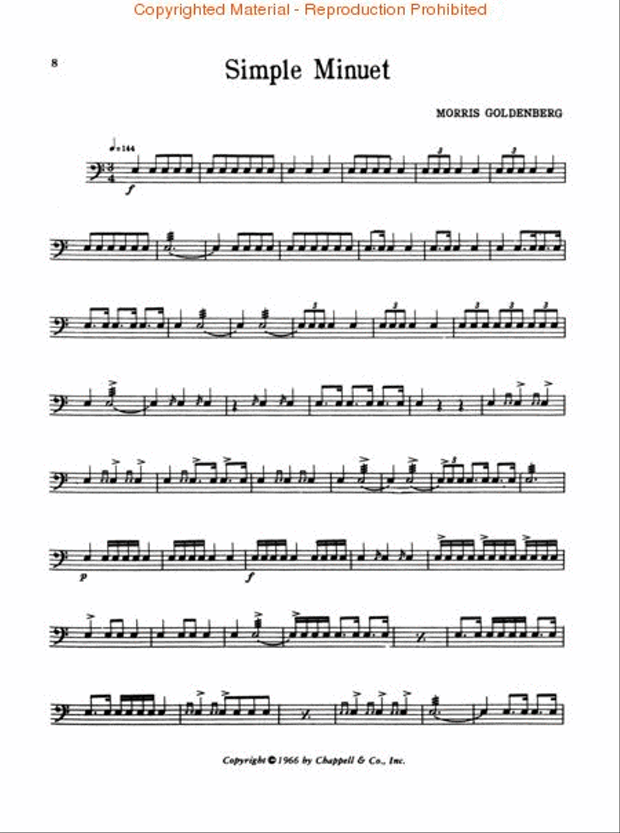 Twelve Progressive Solos for Snare Drum Percussion scores gallery preview page 3