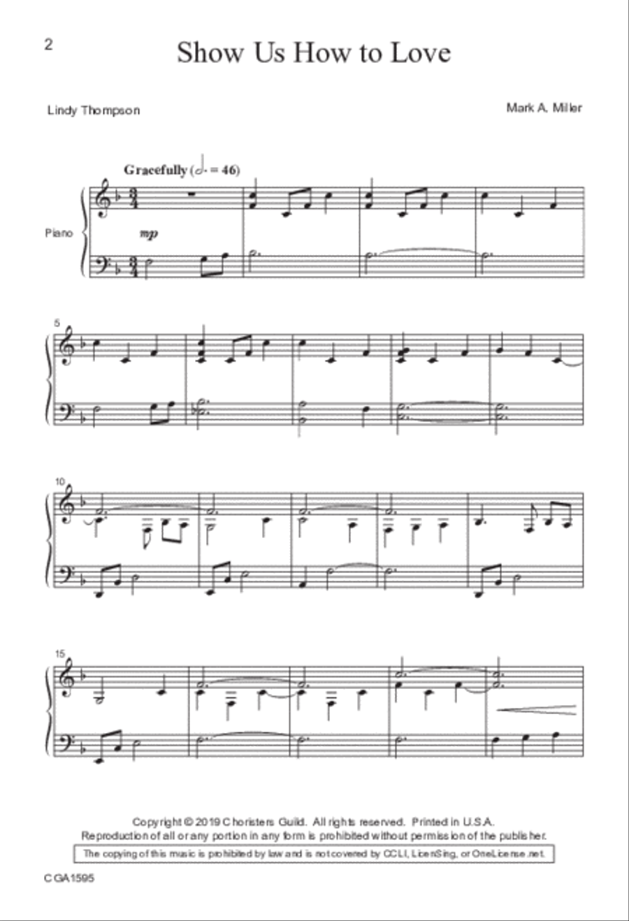 Show Us How to Love (SATB) 4-Part scores gallery preview page 2