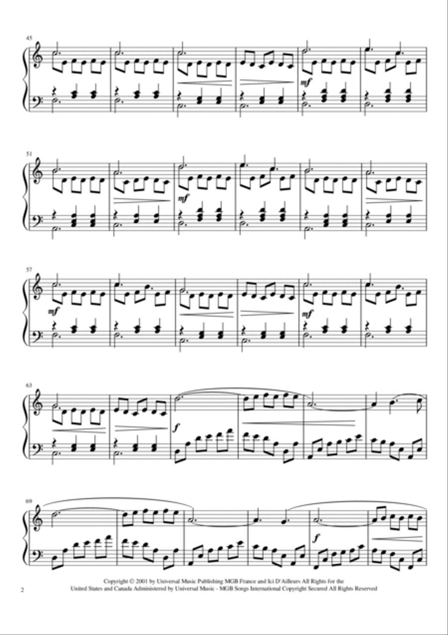 La Valse D'amelie La Valse D'amelie Piano Solo scores gallery preview page 3