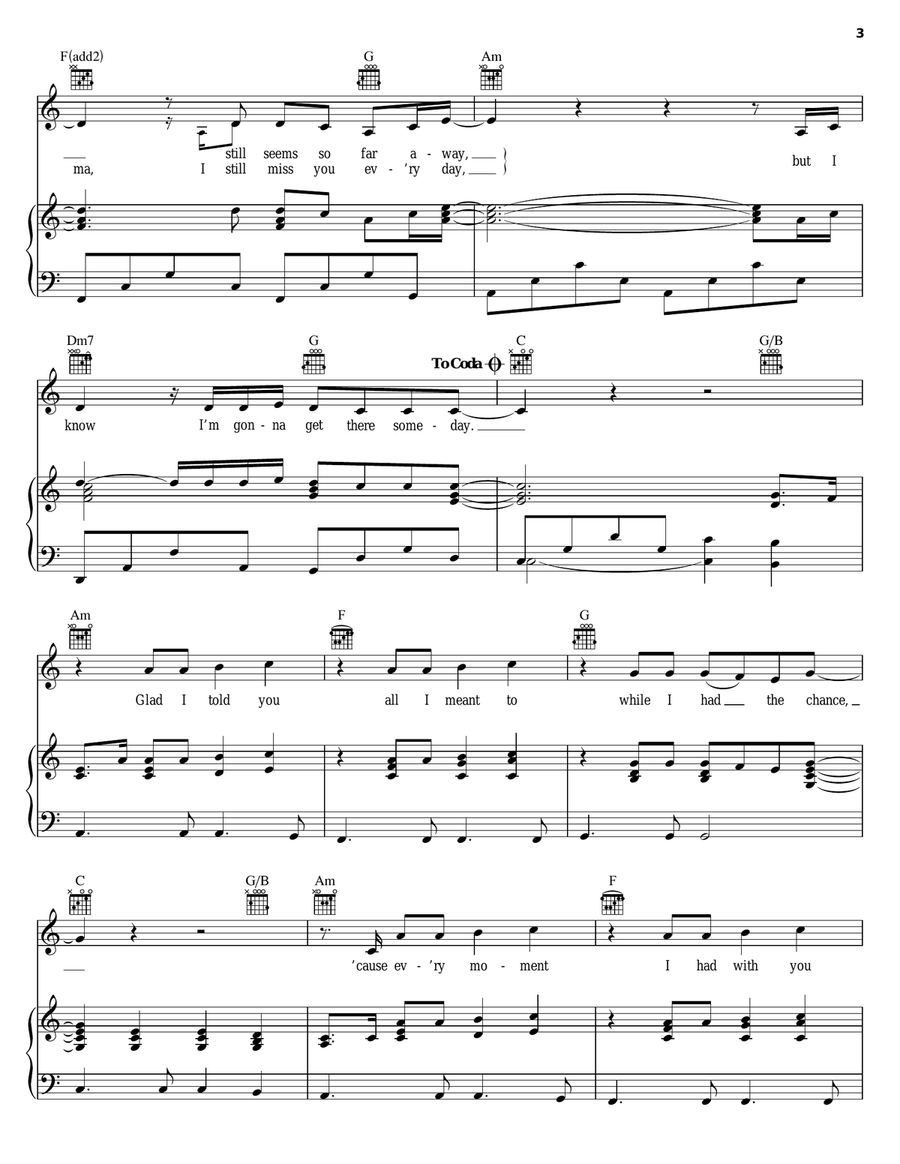Gonna Get There Someday Piano, Vocal, Guitar scores gallery preview page 3
