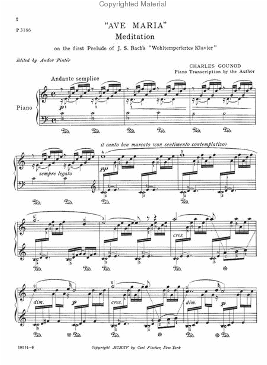 Ave Maria, For Piano Piano Solo scores gallery preview page 2
