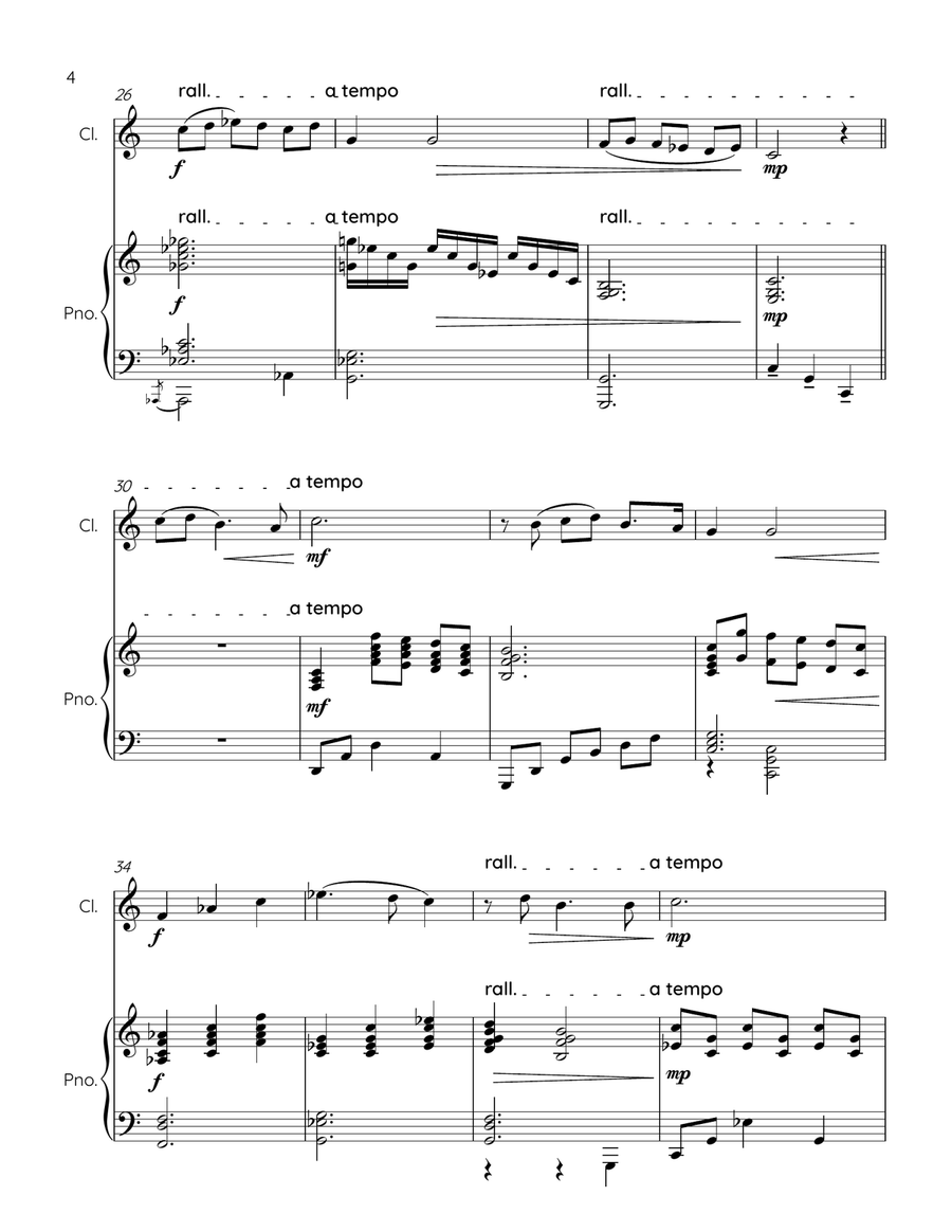 COME BACK TO SORRENTO - clarinet and piano Clarinet Solo scores gallery preview page 4