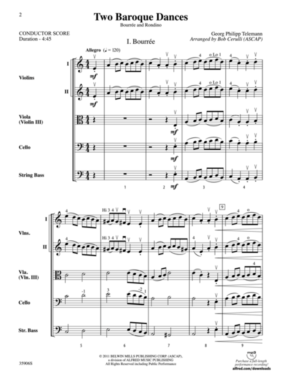 Two Baroque Dances String Orchestra scores gallery preview page 2